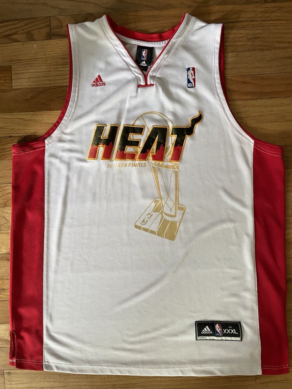 RARE - 3XL Adidas Miami Heat 2011 NBA Finals #1 Bosh Double-Sided Jersey